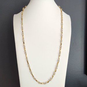 Delicate gold and tiny faux pearl necklace